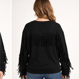 Michael Lauren Fringe Sweatshirt